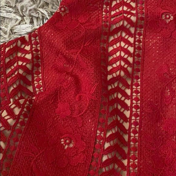 NWT Anthropologie Georgia Red Lace Dress Size 12 - Picture 6 of 13